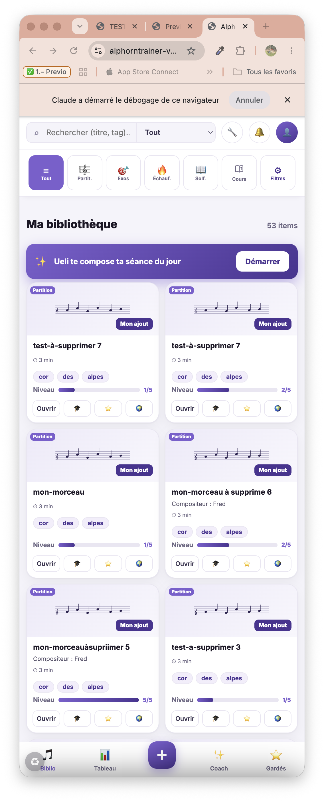 AlphornTrainer, visuel du site AlphornStudio